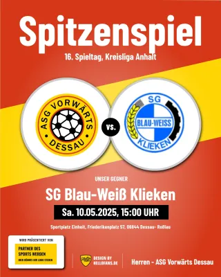 (1M) Der erste Matchball! - ASG kann gegen Klieken die Meisterschaft klarmachen